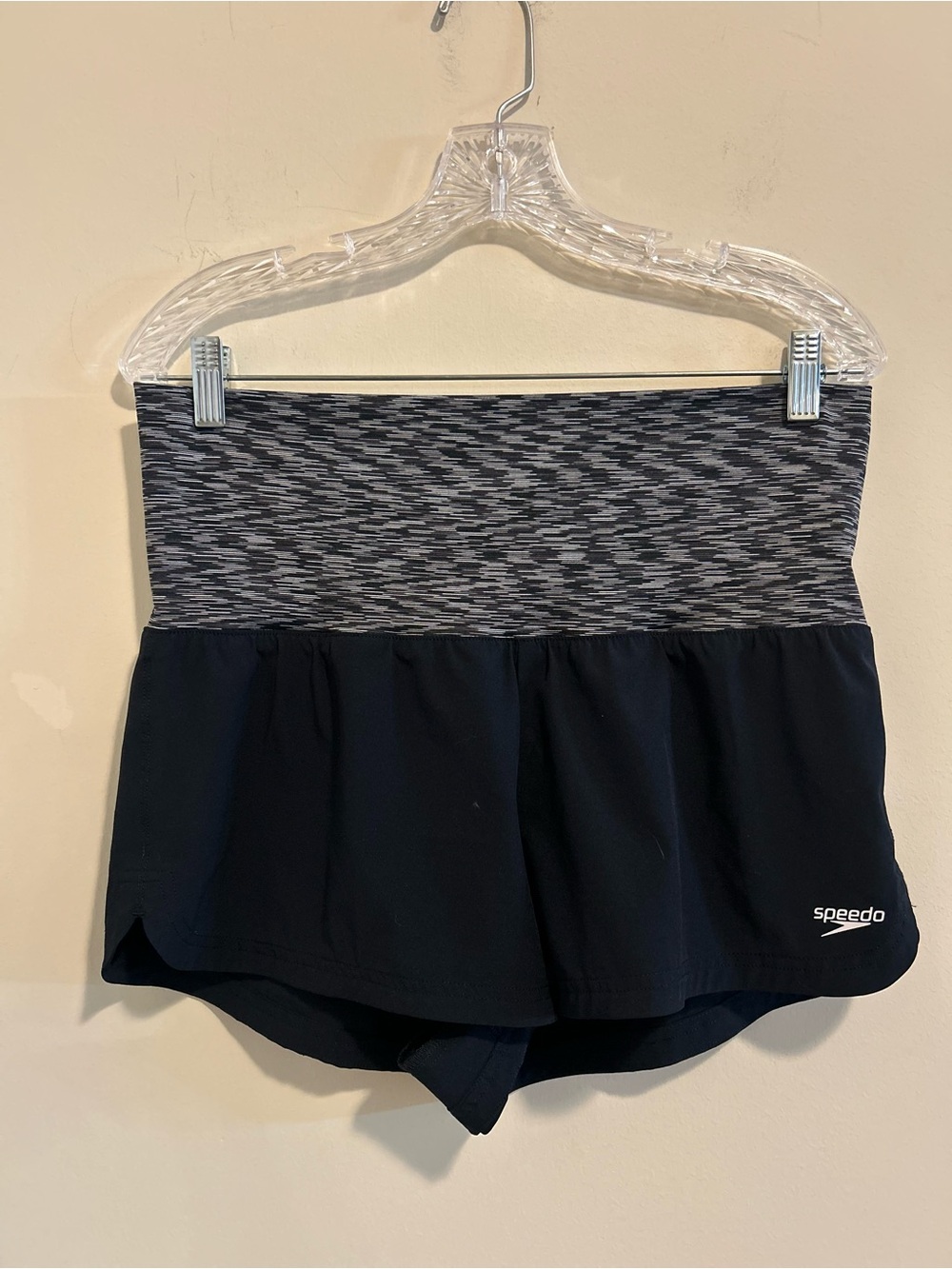 Speedo Black Swim shorts with Heathered Gray Waistband